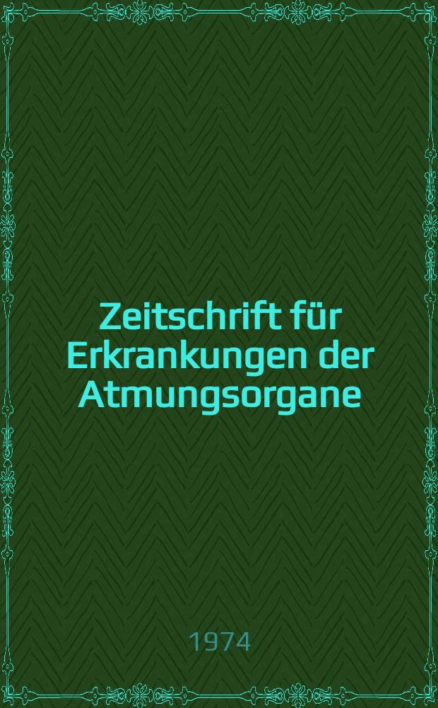 Zeitschrift für Erkrankungen der Atmungsorgane : Mit Folia bronchologica Hervorgegangen aus Zeitschrift für Tuberkulose und Erkrankungen der Thoraxorgane. Bd.140, Указатель