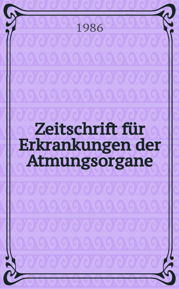 Zeitschrift für Erkrankungen der Atmungsorgane : Mit Folia bronchologica Hervorgegangen aus Zeitschrift für Tuberkulose und Erkrankungen der Thoraxorgane. Bd.166, Указатель