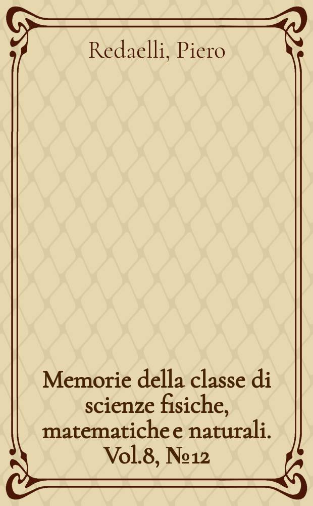 Memorie della classe di scienze fisiche, matematiche e naturali. Vol.8, №12 : Morfologia, biologia e posizione sistematica di Paracoccidioides brasiliensis (Splendore) Almeida (Fam. Paracoccidioidaceae) con notizie sul granuloma paracoccidioide