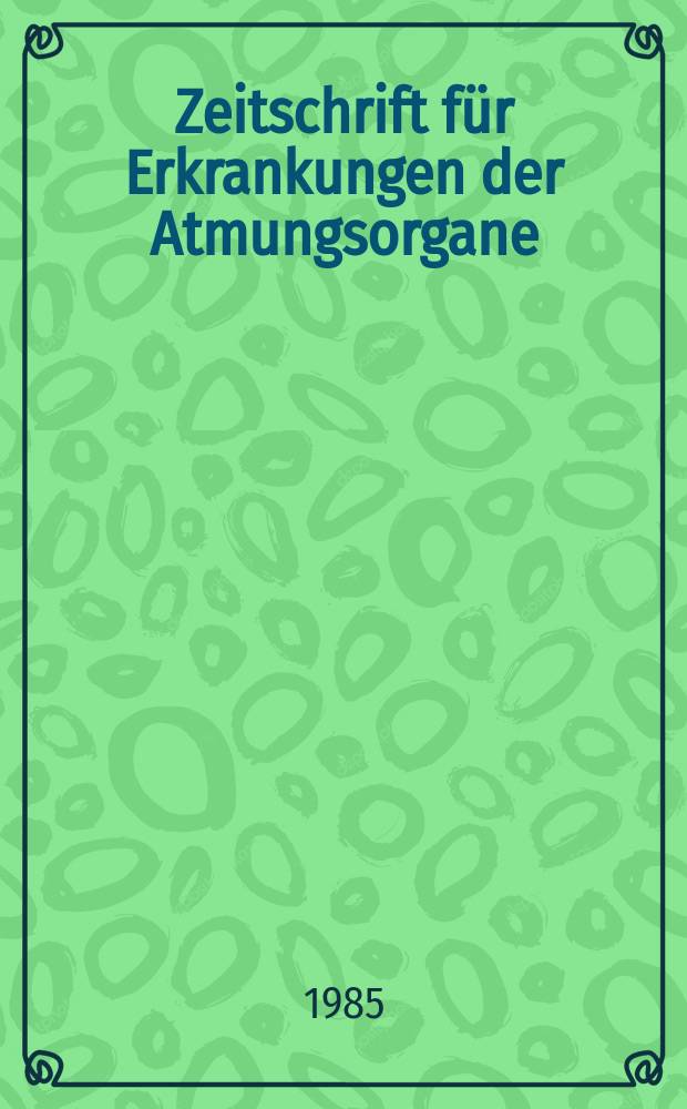 Zeitschrift für Erkrankungen der Atmungsorgane : Mit Folia bronchologica Hervorgegangen aus Zeitschrift für Tuberkulose und Erkrankungen der Thoraxorgane. Bd.164, Указатель