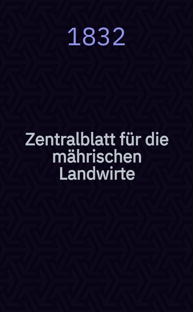 Zentralblatt für die mährischen Landwirte : Organ der k.k. Mährischen Landwirtschaftsgesellschaft. Bd.22 H.1, №3