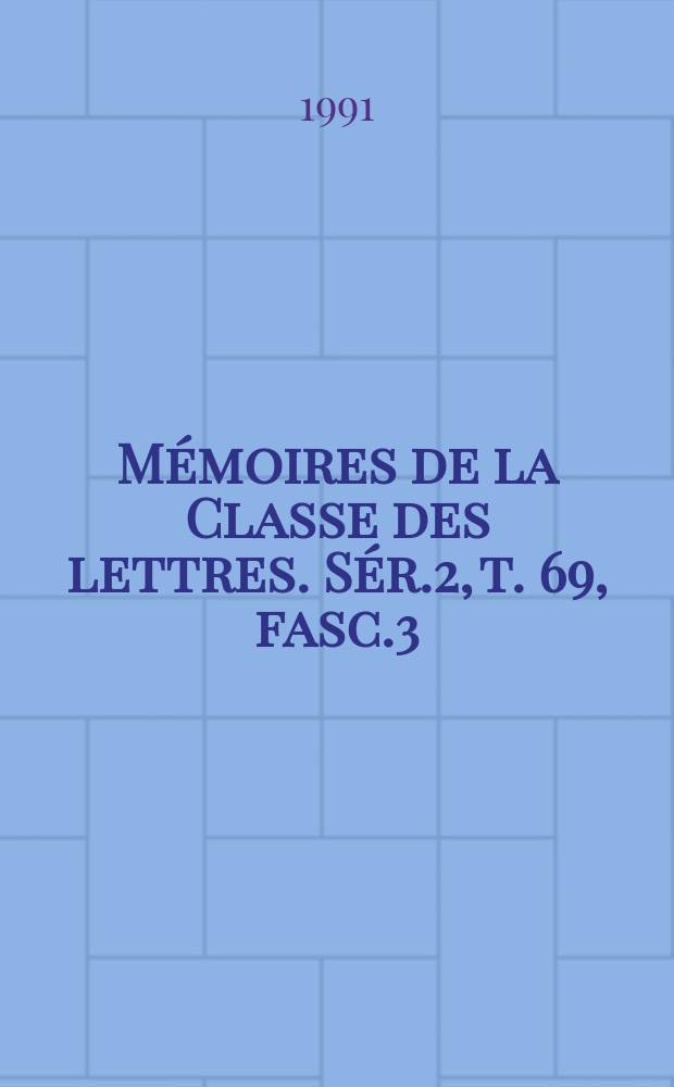 M&eacute;moires de la Classe des lettres. S&eacute;r.2, t. 69, fasc.3 : La stomatologie dans le Corpus aristot&eacute;licien