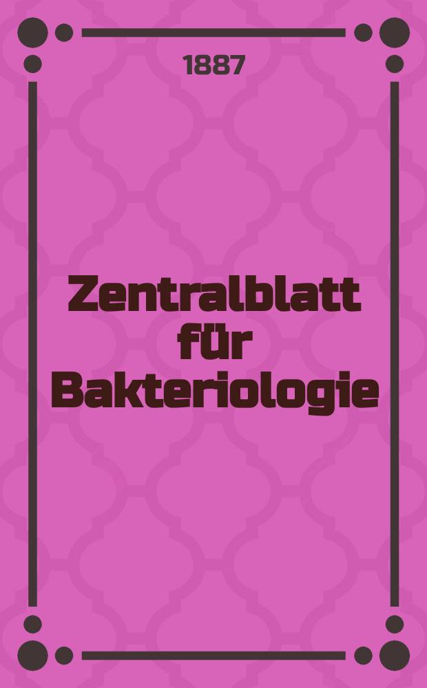 Zentralblatt für Bakteriologie : Med. microbiology, virology, parasitology, infectious diseases. Bd.1, №14