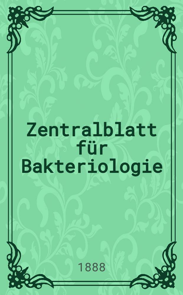 Zentralblatt für Bakteriologie : Med. microbiology, virology, parasitology, infectious diseases. Bd.3, №22