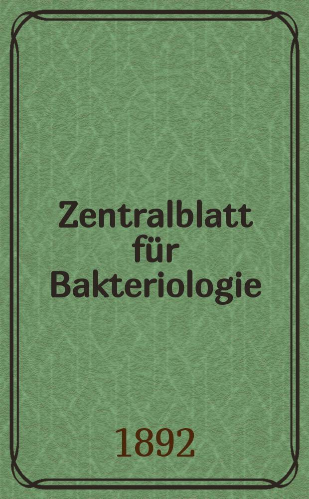 Zentralblatt für Bakteriologie : Med. microbiology, virology, parasitology, infectious diseases. Bd.11, №23