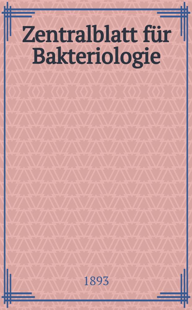 Zentralblatt für Bakteriologie : Med. microbiology, virology, parasitology, infectious diseases. Bd.13, №26