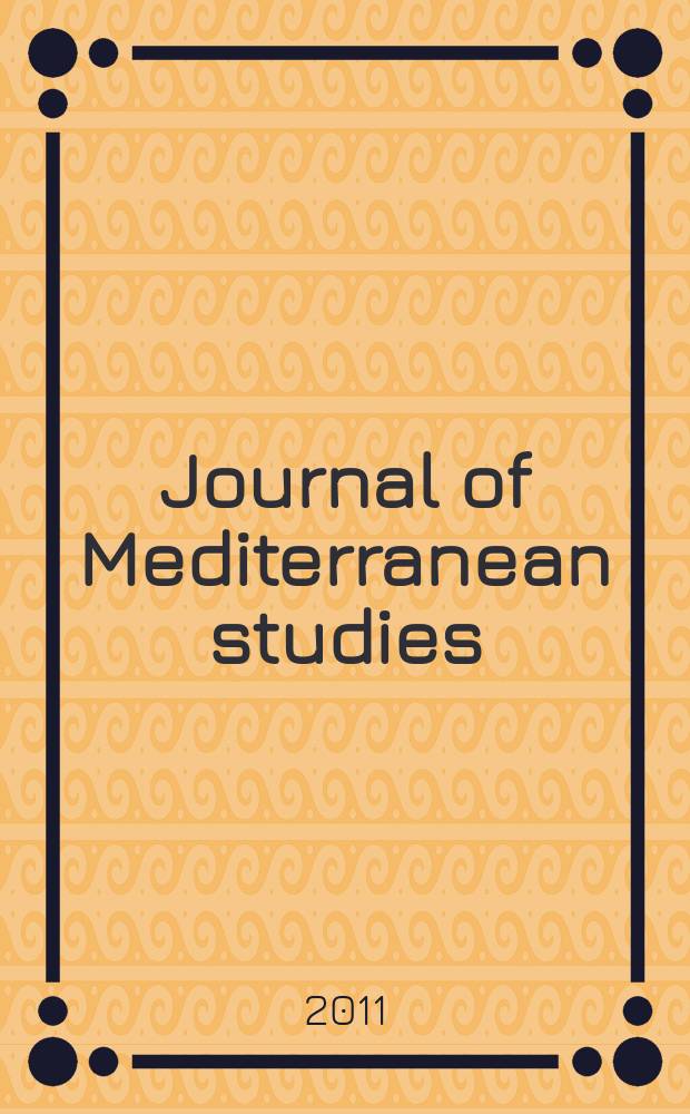 Journal of Mediterranean studies : History, culture and society in the Mediterranean world. Vol. 20, № 2
