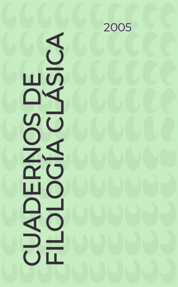 Cuadernos de filología clásica : CFC egi. 15