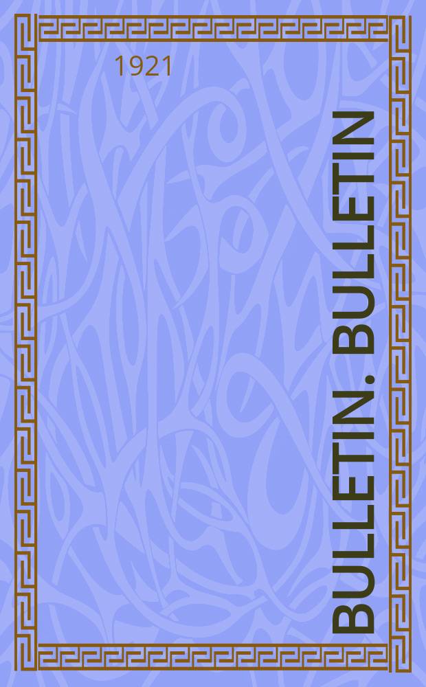 Bulletin. Bulletin