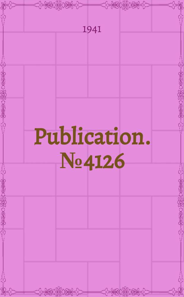 Publication. №4126