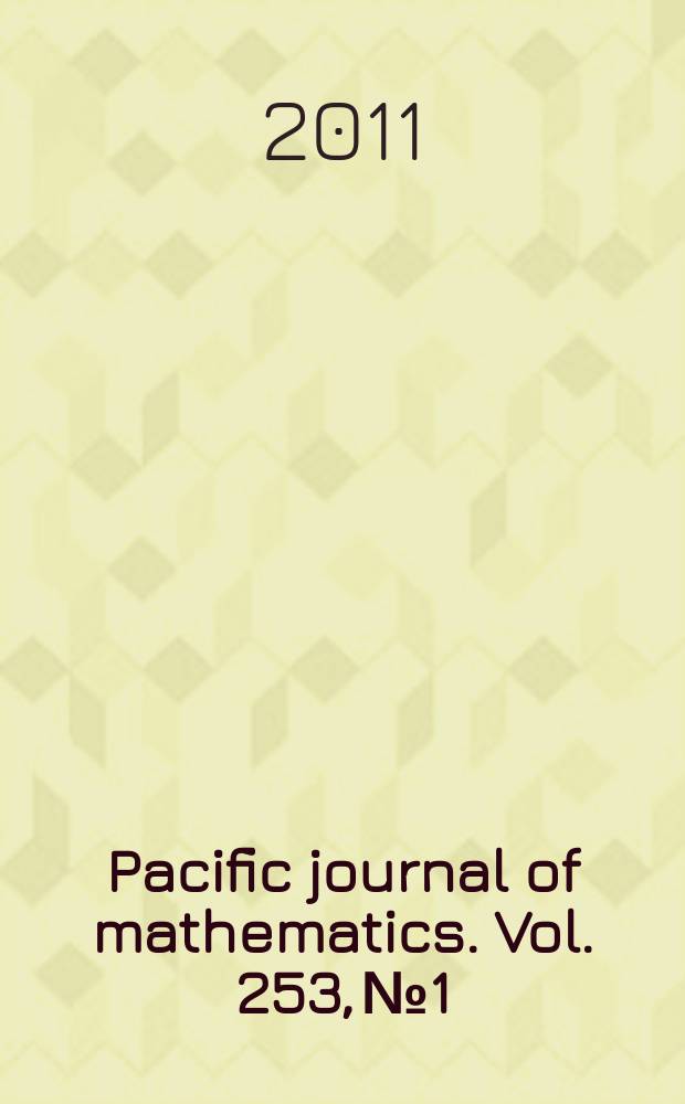 Pacific journal of mathematics. Vol. 253, № 1