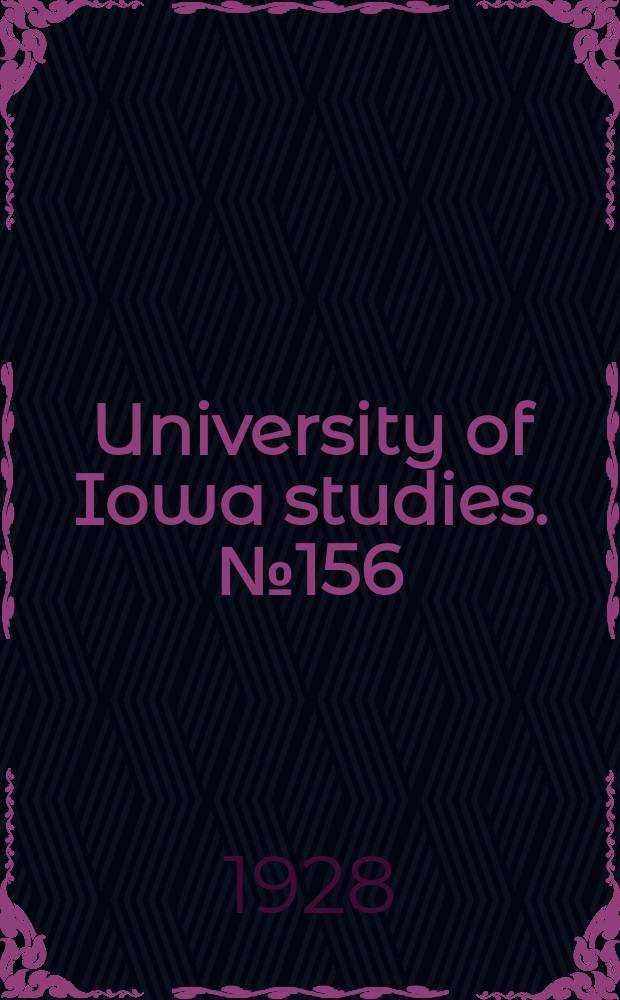 University of Iowa studies. № 156 : Terebratulacea of the devonian of Northern Iowa