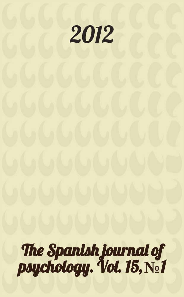 The Spanish journal of psychology. Vol. 15, № 1