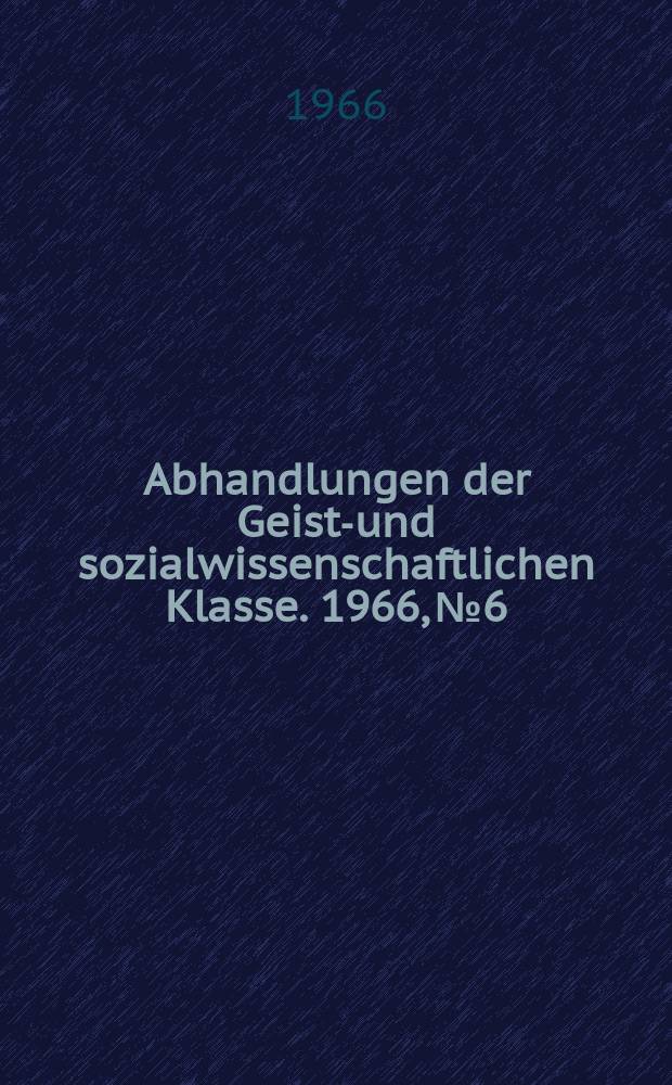 Abhandlungen der Geists- und sozialwissenschaftlichen Klasse. 1966, №6 : Aphrodite Parakyptusa