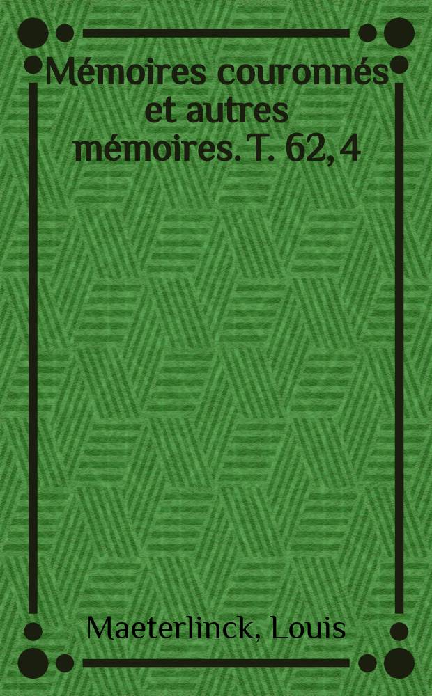 Mémoires couronnés et autres mémoires. T. 62, 4 : Le genre satirique dans la peinture flamande = Сатирический жанр во фламандской живописи