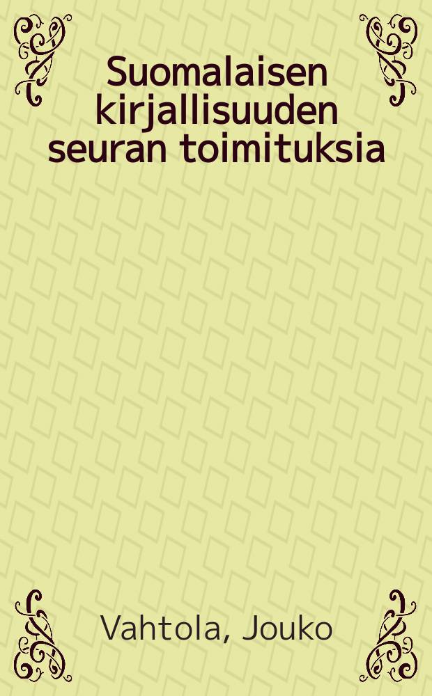 Suomalaisen kirjallisuuden seuran toimituksia : Suomen mäkihypyn historia = Финская история прыжков с трамплина