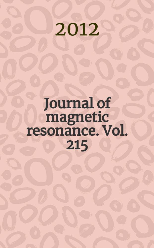 Journal of magnetic resonance. Vol. 215