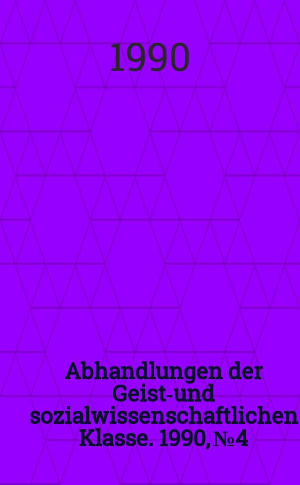 Abhandlungen der Geists- und sozialwissenschaftlichen Klasse. 1990, №4 : Zur Kritik und Exegese des Plautus
