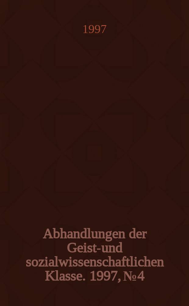 Abhandlungen der Geists- und sozialwissenschaftlichen Klasse. 1997, №4 : Komponistenbriefe des 19. Jahrhunderts