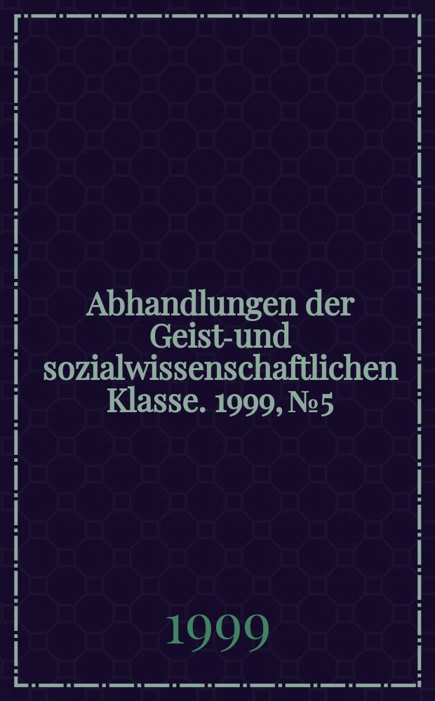 Abhandlungen der Geists- und sozialwissenschaftlichen Klasse. 1999, №5 : Die Salier und das römische Recht