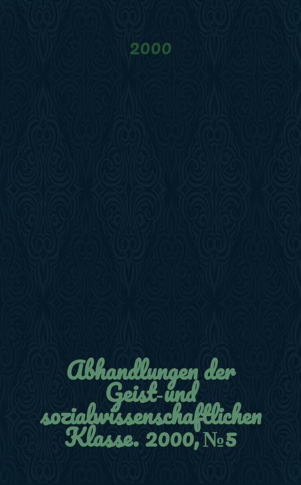 Abhandlungen der Geists- und sozialwissenschaftlichen Klasse. 2000, №5 : Die Schweiz und ihre Landschaft in slavischer Lyrik