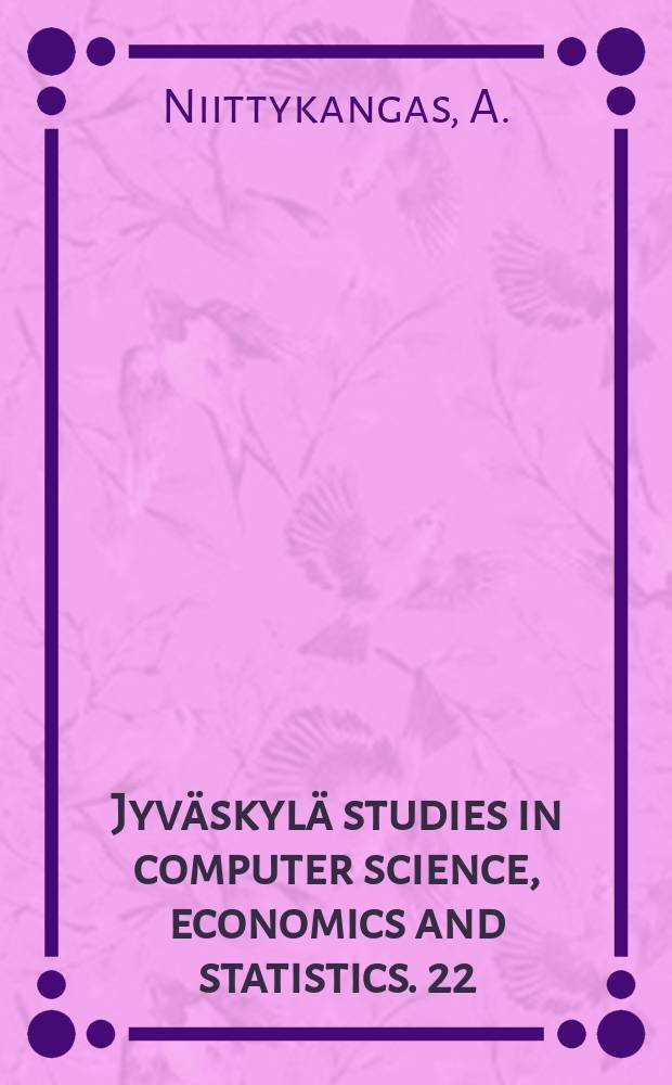 Jyväskylä studies in computer science, economics and statistics. 22 : Pseudo-likelihood approach for pair potential...