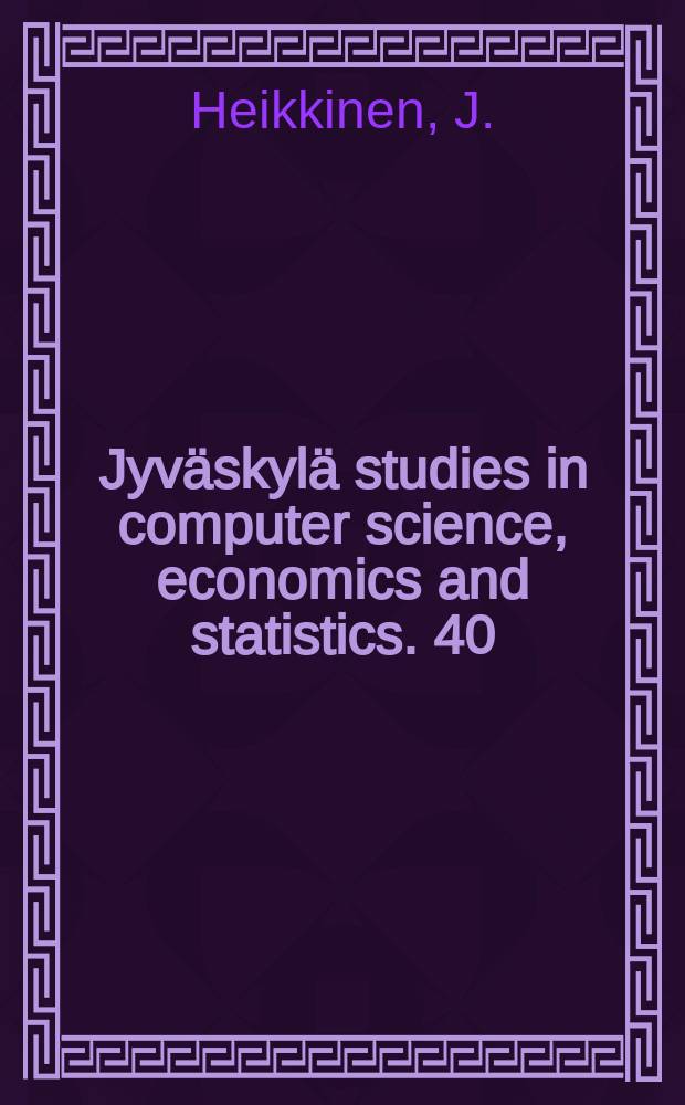 Jyväskylä studies in computer science, economics and statistics. 40 : Bayesian smoothing step functions in ...