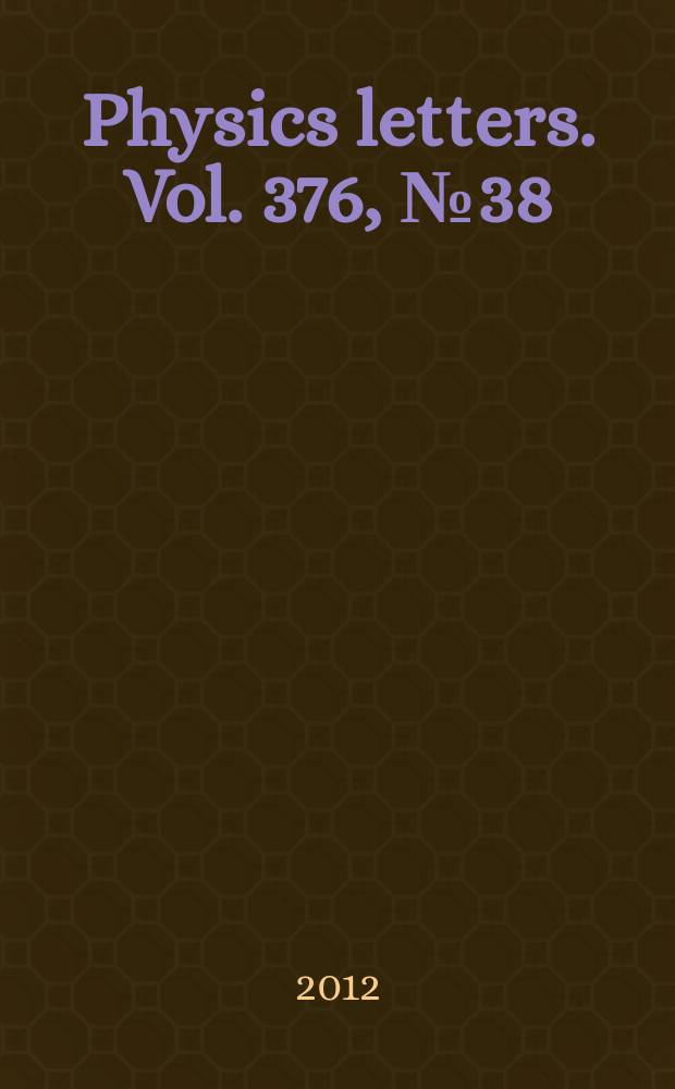 Physics letters. Vol. 376, № 38/39