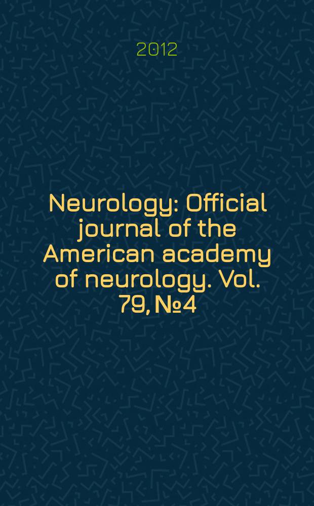 Neurology : Official journal of the American academy of neurology. Vol. 79, № 4