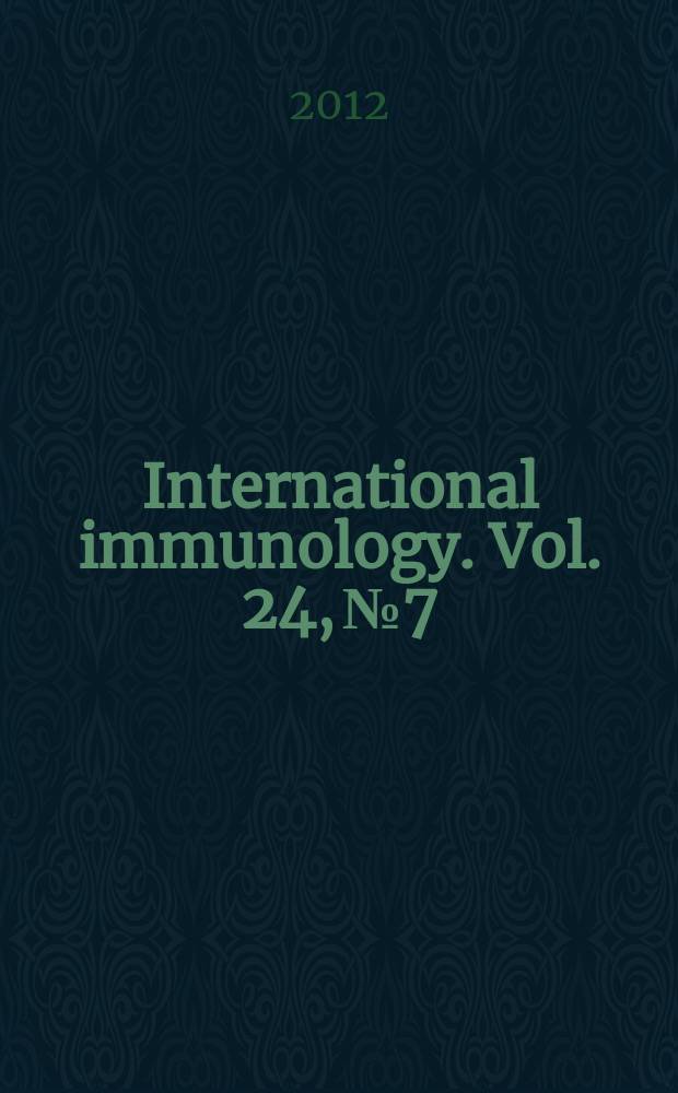 International immunology. Vol. 24, № 7