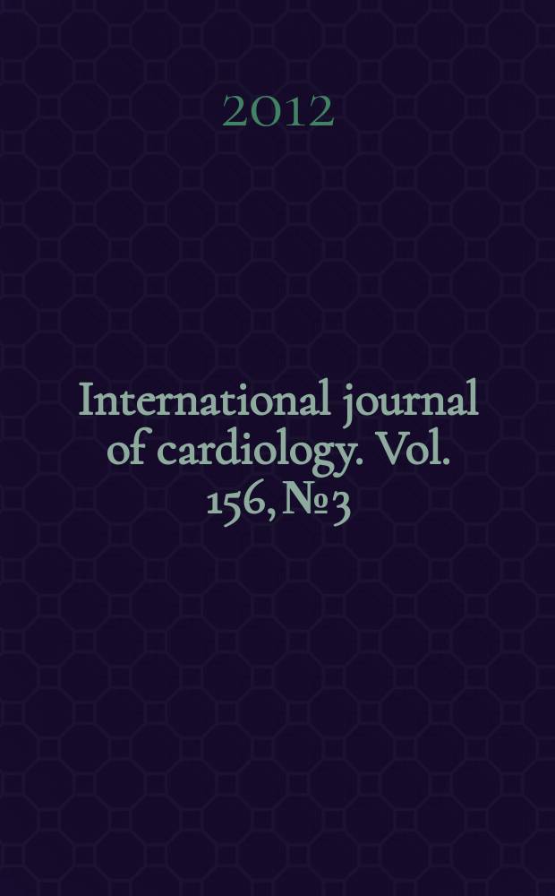 International journal of cardiology. Vol. 156, № 3