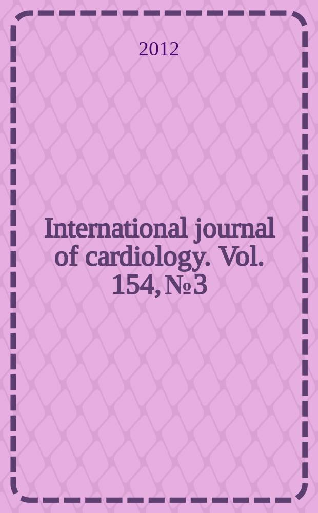 International journal of cardiology. Vol. 154, № 3