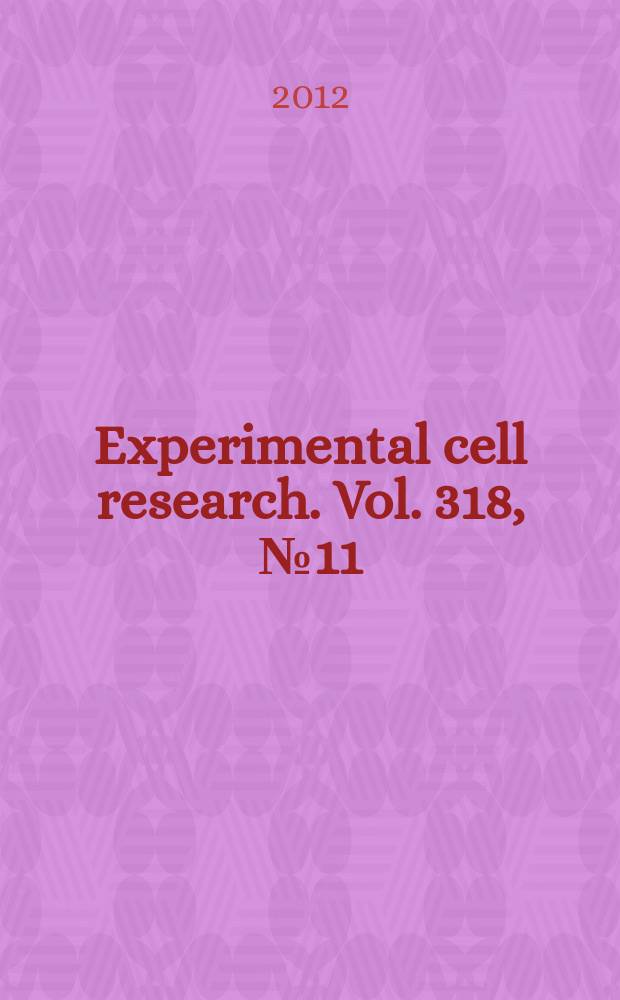Experimental cell research. Vol. 318, № 11