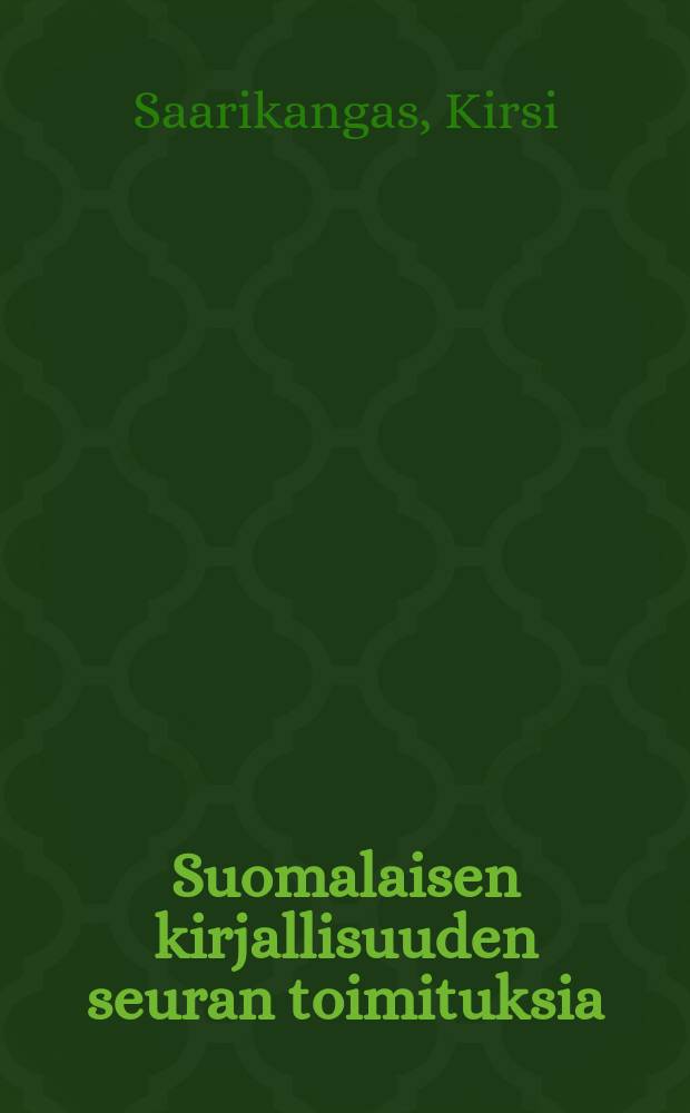 Suomalaisen kirjallisuuden seuran toimituksia : Eletyt tilat ja sukupuoli = Место жительства и пол: жители и повышения общего культурного уровня