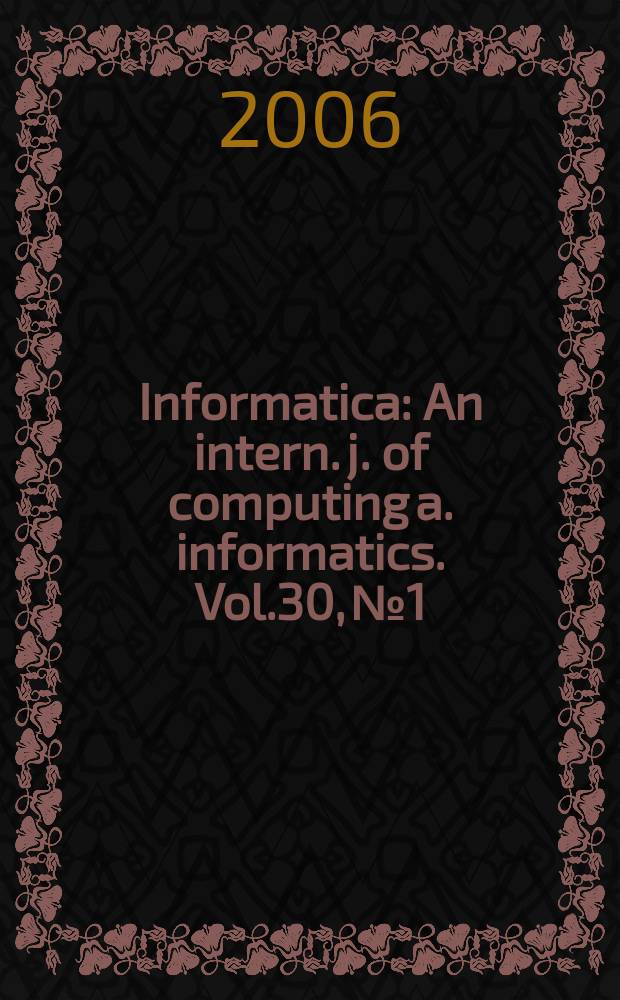 Informatica : An intern. j. of computing a. informatics. Vol.30, №1 : Hot topics in European agent research