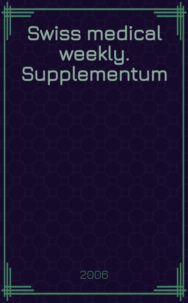 Swiss medical weekly. Supplementum