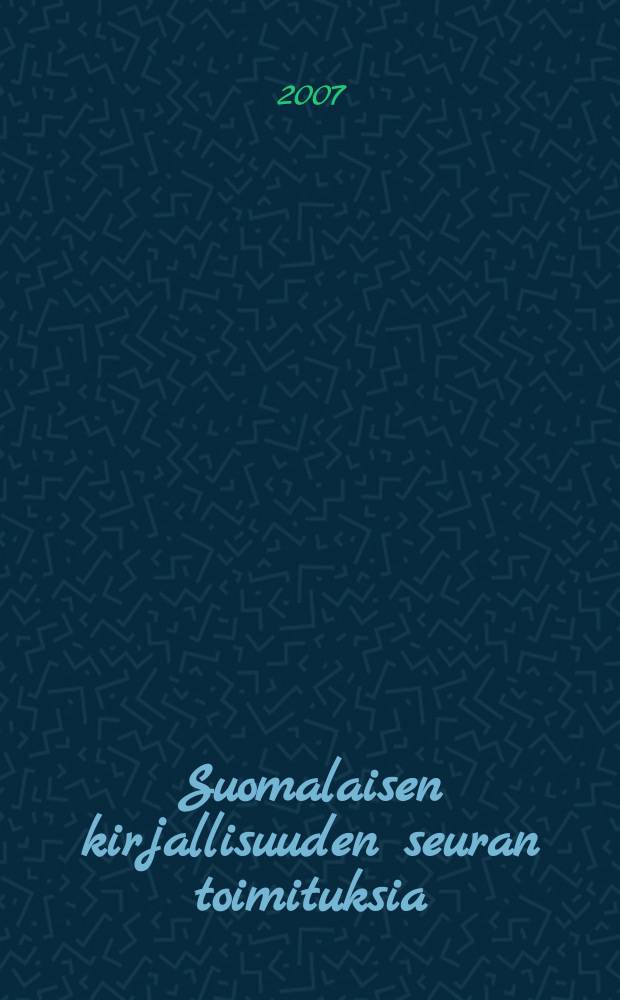 Suomalaisen kirjallisuuden seuran toimituksia : Kansalliset kulttuurilaitokset