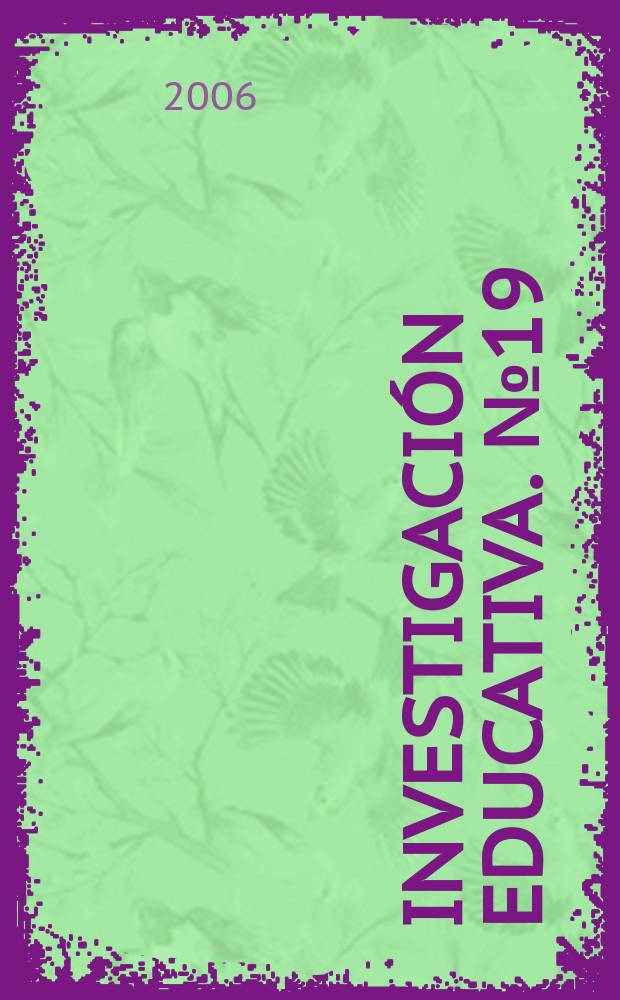 Investigación educativa. №19 : Estrés laboral y burnout en profesores de enseñanza secundaria