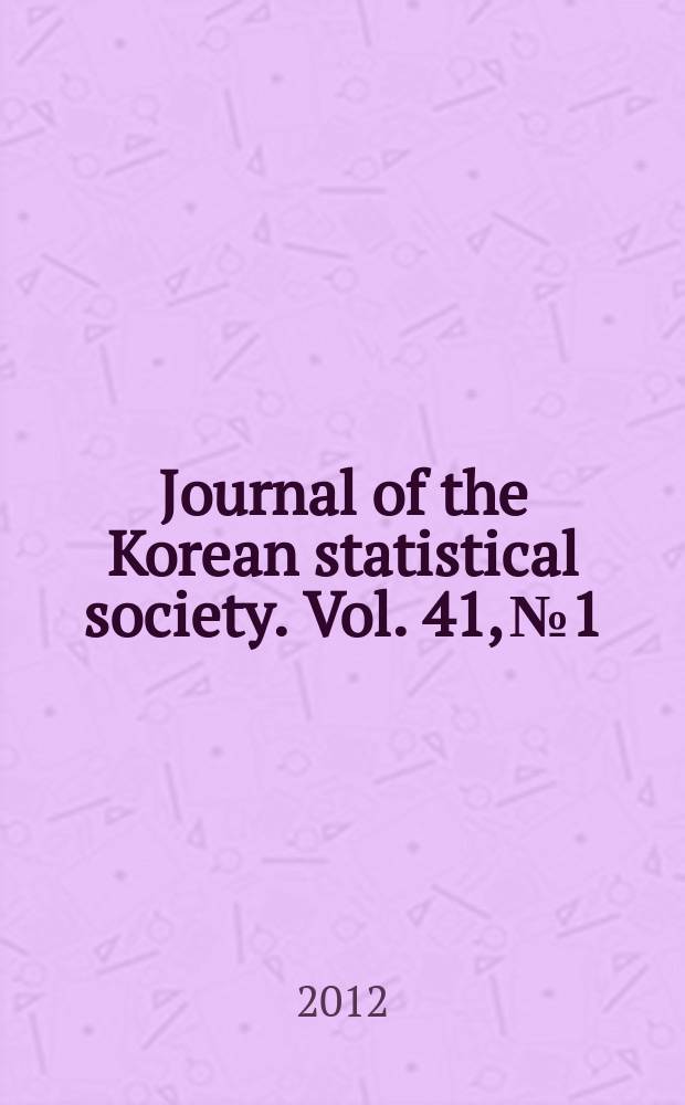 Journal of the Korean statistical society. Vol. 41, № 1