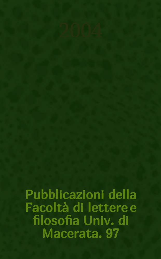 Pubblicazioni della Facoltà di lettere e filosofia Univ. di Macerata. 97 : Parva naturalia