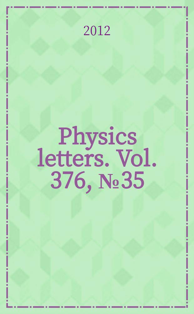 Physics letters. Vol. 376, № 35