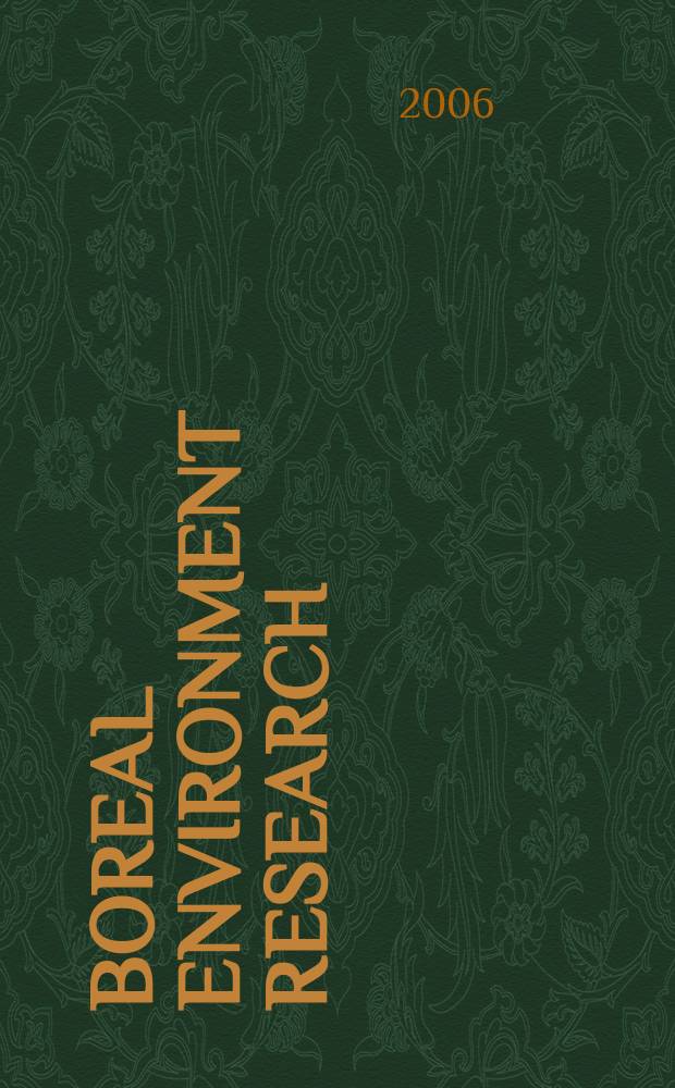 Boreal environment research : An intern. interdisciplinary j. Vol.11, №2