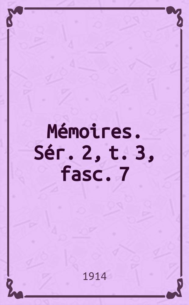 Mémoires. Sér. 2, t. 3, fasc. 7 : Contribution a l'étude des minéraux du Vésuve et du Monte-Somma = Вклад в изучение минералов Везувия и Монте-Соммы