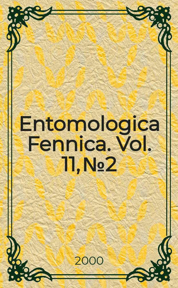 Entomologica Fennica. Vol. 11, № 2