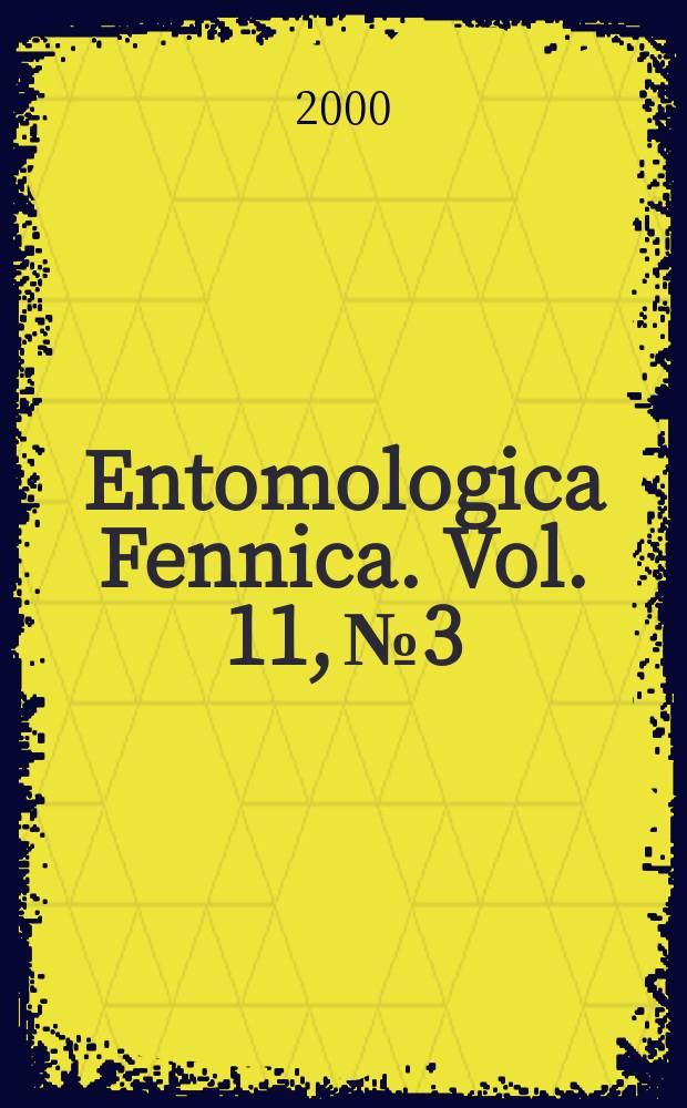 Entomologica Fennica. Vol. 11, № 3