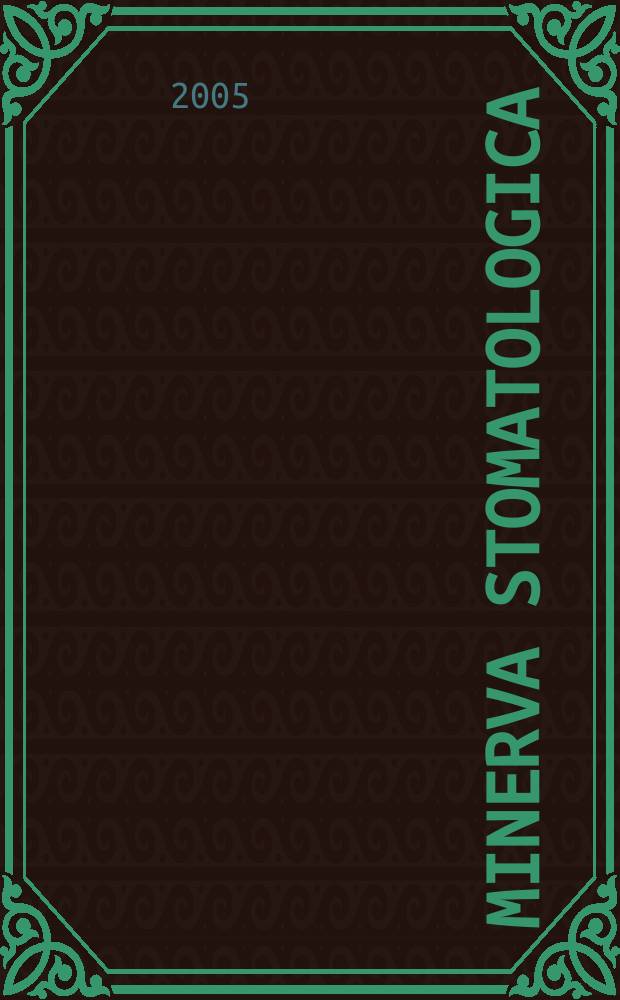 Minerva stomatologica : Rivista bimestrale di stomatologia Pubblica gli Atti della Soc. piemontese di stomatologia. Vol.54, №10