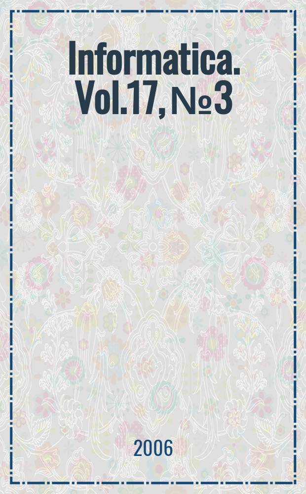 Informatica. Vol.17, №3