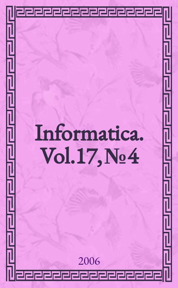 Informatica. Vol.17, №4