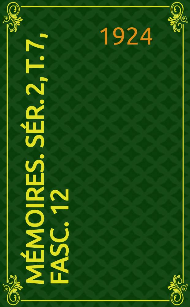 Mémoires. Sér. 2, t. 7, fasc. 12 : La division somatique du Plasmodiophora brassicae Wor.