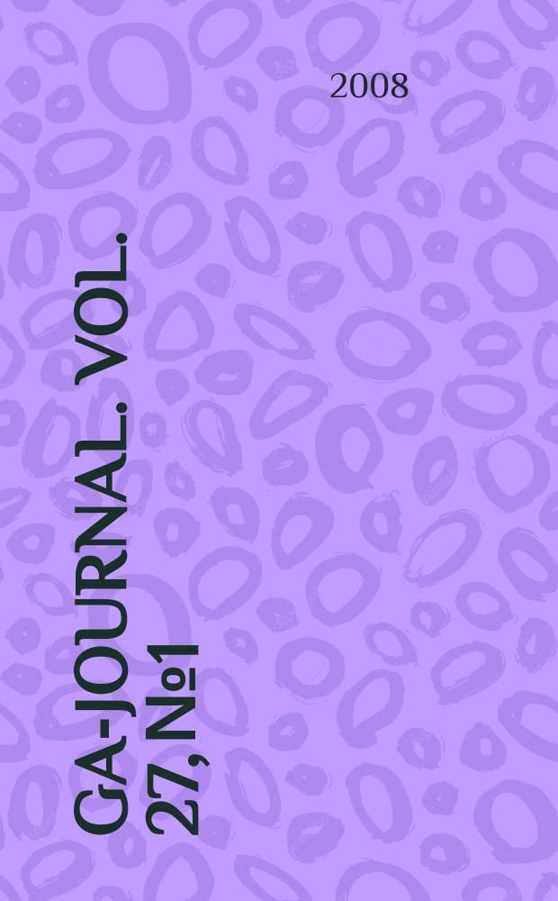 ÖGAI- Journal. Vol. 27, № 1